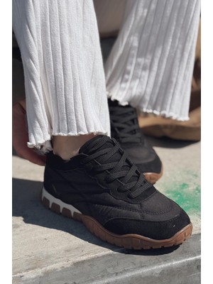 Romine Paraşüt Kumaş Siyah Kadın Spor Ayakkabı