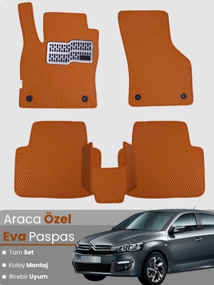 Citroen C-Elysee (2008-2024) Uyumlu Eva Paspas Tam Set–araca Özel,su Geçirmez,kolay Montaj