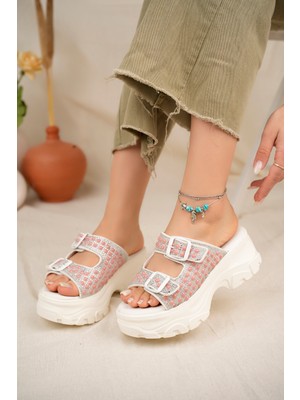 Khayt Rina Anatomik Kalın Taban Taşlı Günlük Kadın Terlik