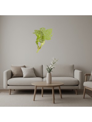 Iç Mekan Dekoratif Peri Kadın Emoji Altın Aynalı Tablosu - BRF19678-6030