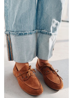 Maltra Kadın Oxford Ayakkabı Taba Süet