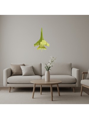 Modern Uçak Tasarımlı Duvar Altın Aynalı Tablosu - BRF11453-8672