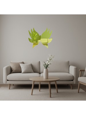 Modern Kelebek Tasarımlı  Sanat Altın Aynalı Tablosu - BRF17506-2912
