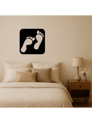 Ayak Izi Tasarımlı Dekoratif Tablo - BRF15661-4593