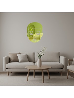 Erkek Çocuk Yüzü Iç Mekan Dekoratif Altın Aynalı Tablo - BRF11343-9724