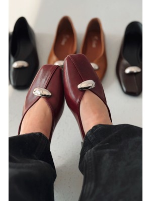 Tormel Kadın Babet Bordo Mat Deri