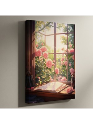 Pencere Önü Gül Bahçesi Tablosu