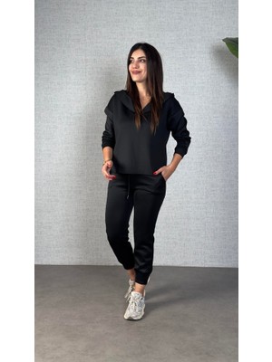 La Mode Istanbul Kadın Uzun Kollu Kapüşonlu Ikili Takım