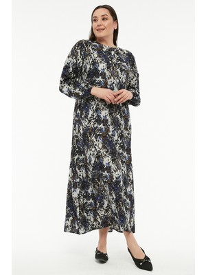 Viskon Kumaş Uzun Çan Kesim Elbise