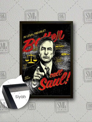 Better Call Saul Efsane Dizi Avukat Adalet Saul Goodman Çerçeveli Dikey Kanvas Tablo
