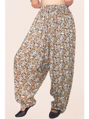 Çiçek Desenli Viskon Kumaş Kadın Şalvar