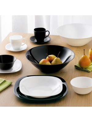 Carine Temperli Beyaz 12 Parça Yemek Takımı.6 Adet 21 cm Yemek Tabağı ve 6 Adet 12 cm Çorba Kasesi.