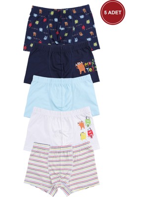 Erkek Çocuk Pamuklu 5'li Baskılı Boxer