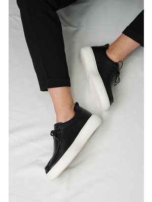 Casandra Model Hakiki Deri El Yapımı Siyah Casual Ayakkabı