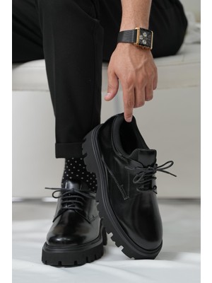 Morgan Model Hakiki Deri El Yapımı Erkek Siyah Casual Ayakkabı