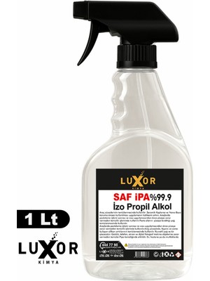 Luxor Kimya İzopropil Alkol Spreyli %99.9 Saf İpa Yüzey Temizleyici 1 LT