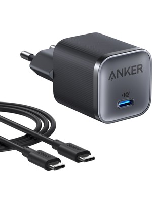 Anker Nano 45W USB-C Şarj Cihazı, 1.8 m Kablo Dahil, Siyah - B2692