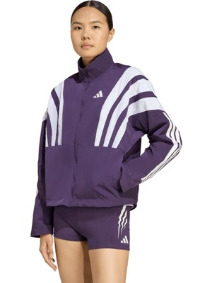 adidas Kadın Mor Adizero Nyc Koşu Rüzgarlığı Geri Dönüştürülmüş Poliamid Normal Kesim