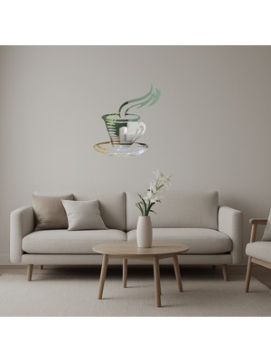 Çay Fincanı Tasarımlı Dekoratif Duvar Aynalı Tablosu - BRF16809-2843
