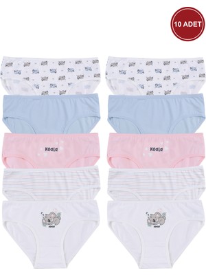 Kız Çocuk Pamuklu 10'lu Desenli Külot