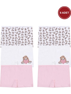 Kız Çocuk Pamuklu 6'lı Baskılı Boxer