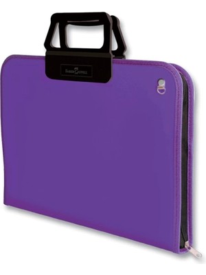 Faber-Castell 28x38 Cm Mor Proje Çantası,Geniş İç Hacim, Ergonomik Taşıma Askılığı, PP Malzeme