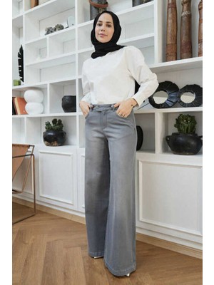 1067-DENIM Bol Paça Pantolon Gri