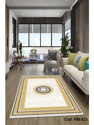 Pamuk Taban Dijital Baskı Kaymaz Tüy Dökmeyen Makinada Yıkanabilir Salon Halısı Mutfak Halısı