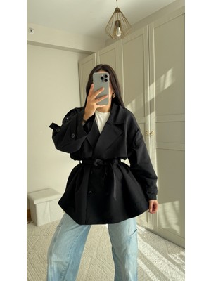 Jena Oversize Kuşaklı Düğmeli Trençkot 2635