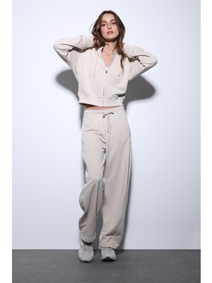 Antioch Bej Kapüşonlu Kadın Sweatshirt