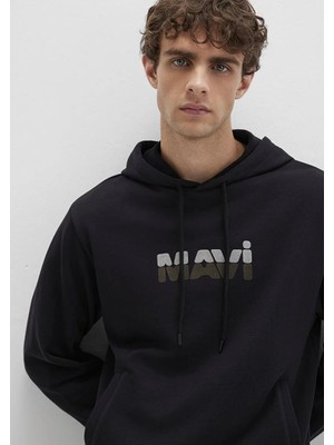 Mavi Mavi Logo Baskılı Siyah Sweatshirt 0S10395-900