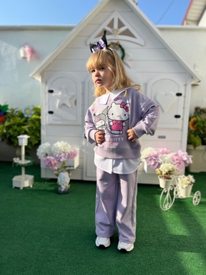 Barbosa Kuromi & Hello Kitty & Stitch Sweather Pantolon 2 Li Takım (Taç Hediyeli)