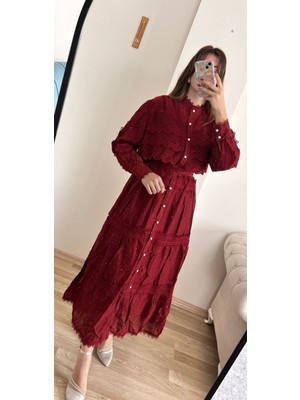 Ithal Güpürlü Pırlantalı Elbise