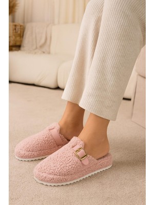 Kadın Tokalı Havlu Kışlık Kadın Terlik