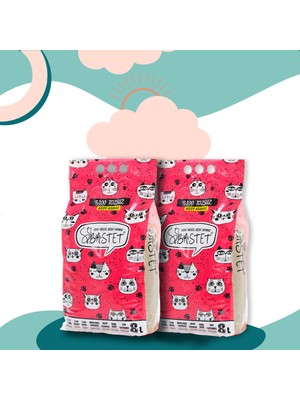 Bastet Premium Doğal Kedi Kumu 8 Litre x 2 Kokusuz Topaklanan İnce Taneli Kedi Kumudur