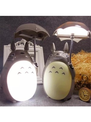 baytoptan Şemsiyeli Totoro Figürlü Şarjlı Masaüstü LED Lamba