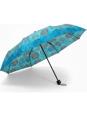 Ccl Manuel Kısa 8 Telli Pongee Kumaş Desenli Şemsiye (103G-2) Gkh