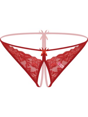 Büyük Beden Dantelli Kırmızı Fantezi Bato Külot