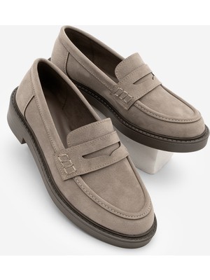 Marjin Kadın Loafer Makosen Günlük Ayakkabı Andel Vizon