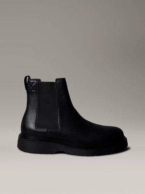 Calvin Klein Erkek Bot Kısa Topuklu Platform Siyah Deri Malzeme ile Rahat Kullanım YM0YM013740GJ