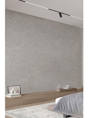 Gri Mermer Görünümlü Tek Parçatekstil Duvar Kağıdı