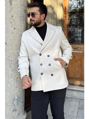 Erkek Iç Astarlı Çift Cepli Kaşe Kaban P-00018435