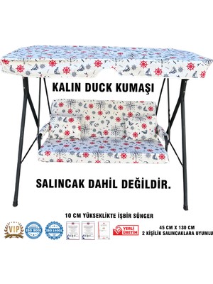 Lüks Duck Vip Salıncak Minder Seti 10 cm Süngerli Tenteli Salıncak Minder Seti