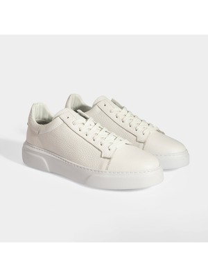 Desa Erkek Beyaz Bağcıklı Deri Sneaker