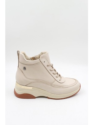 Venüs Kadın Deri Bağcıklı Bot 2313091K - Bej - 36
