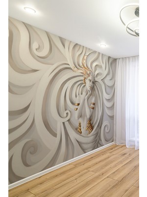 Sanatsal Kadın Figürlü Tek Parça Tekstil Duvar Kağıdı