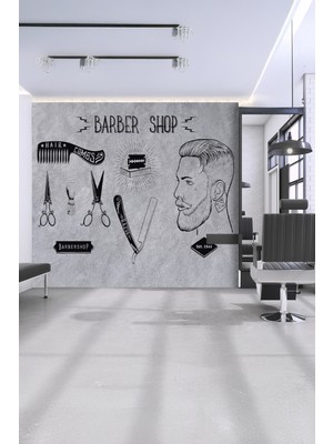 Barber Tools Tekstil Duvar Kağıdı