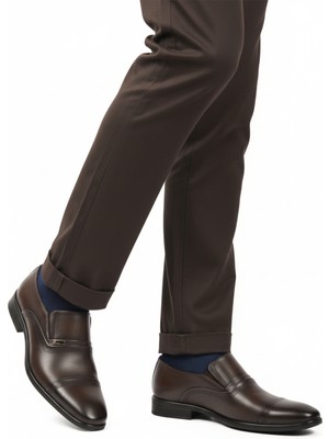 Kahve Hakiki Deri Kaymaz Taban Erkek Klasik Ayakkabı 974 M