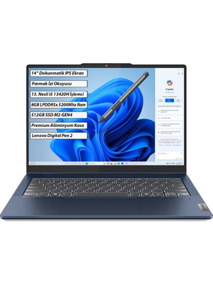 Lenovo Ideapad 5 2-In-1 14IRH9 Intel Core I5 13420H 8gb 512GB SSD Windows 11 Home 14" Wuxga Dokunmatik Taşınabilir Bilgisayar 83KX005CTR + Lenovo Kalem