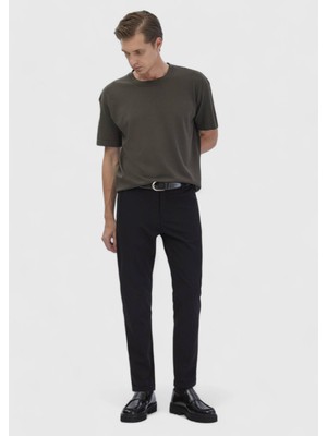 Siyah Düz Örme Jogging Fit Casual Pantolon